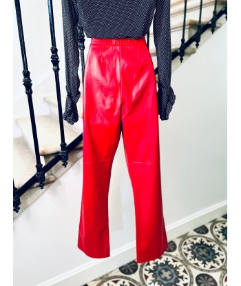 Pantalon en cuir rouge en ligne