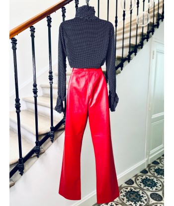 Pantalon en cuir rouge en ligne