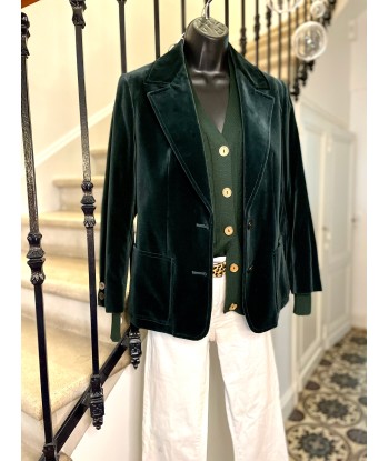 Veste/Blazer velours vert pas cher 