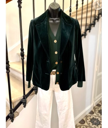 Veste/Blazer velours vert pas cher 