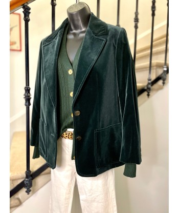 Veste/Blazer velours vert pas cher 