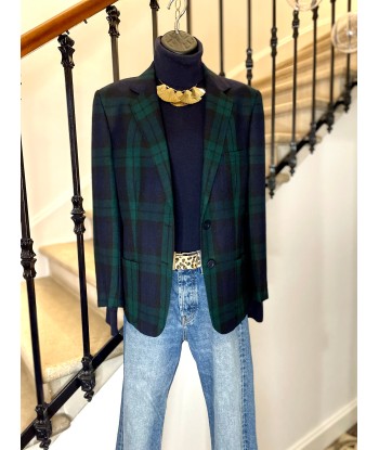 Veste/blazer tartan bleu de votre