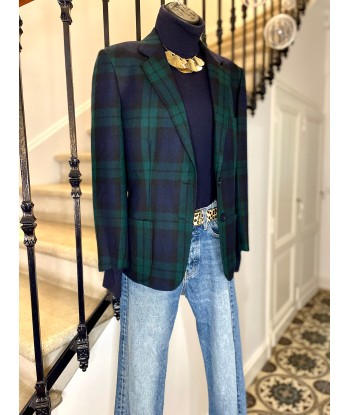 Veste/blazer tartan bleu de votre