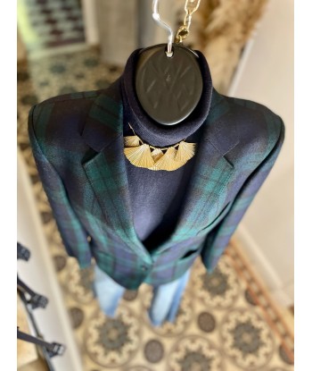 Veste/blazer tartan bleu de votre