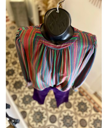 Blouse à rayures multicolores acheter