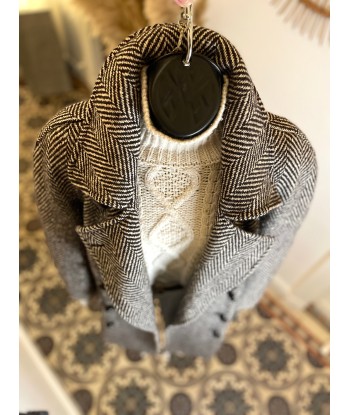 Manteau à chevron en linge