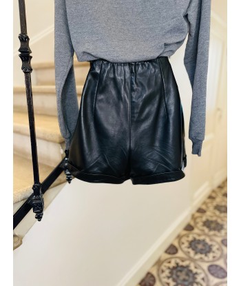 Short en cuir en linge