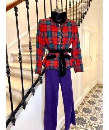 Veste tartan et velours store