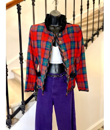 Veste tartan et velours store