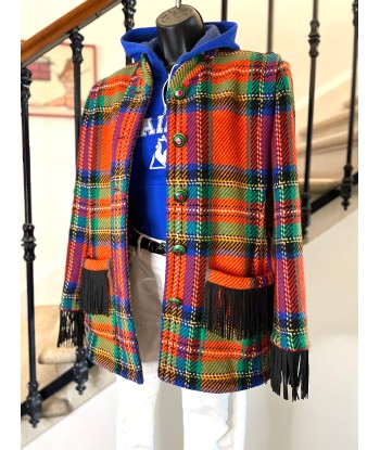 Veste tartan à franges le concept de la Pate a emporter 