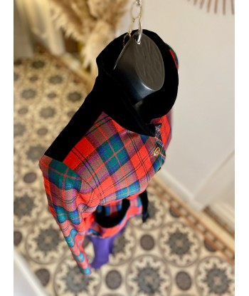 Veste tartan et velours store