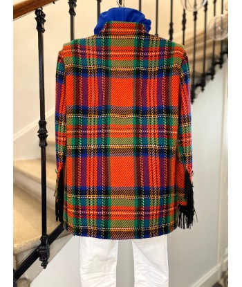 Veste tartan à franges le concept de la Pate a emporter 