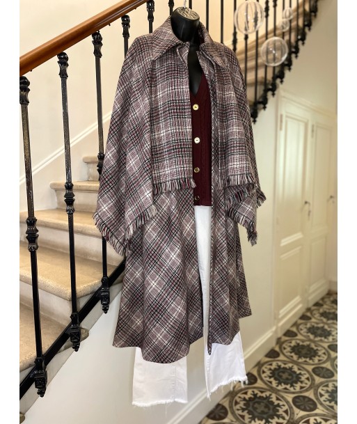 Manteau cape tartan shop