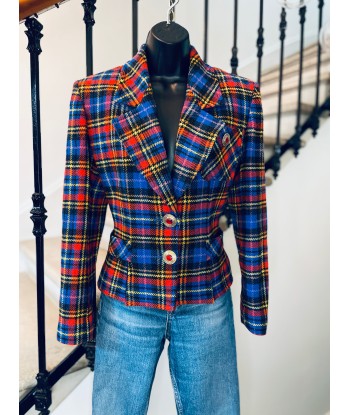 Veste/Blazer tartan bleu outlet