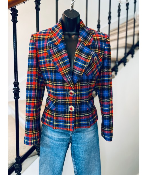 Veste/Blazer tartan bleu outlet