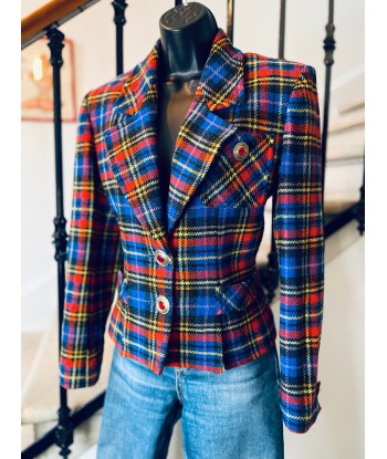 Veste/Blazer tartan bleu outlet