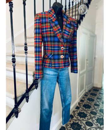 Veste/Blazer tartan bleu outlet