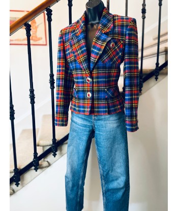 Veste/Blazer tartan bleu outlet