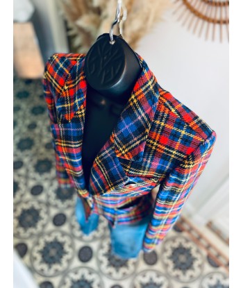 Veste/Blazer tartan bleu outlet